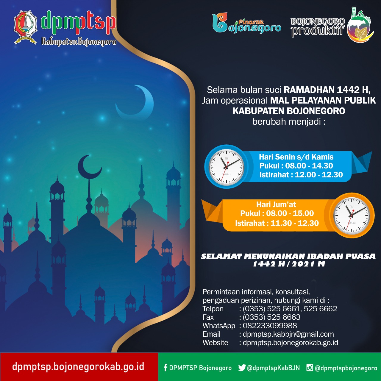 Perubahan Jam Layanan Mal Pelayanan Publik Bojonegoro