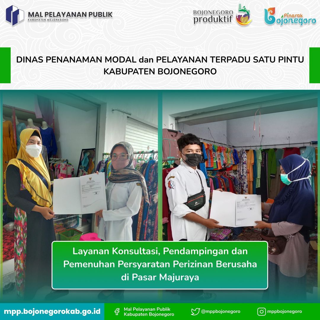 LAYANAN PERIZINAN BERUSAHA DI PASAR MAJU RAYA SROYO DAN PASAR DAERAH PADANGAN