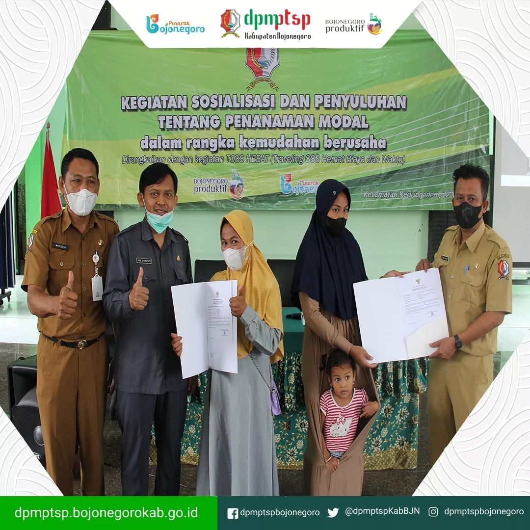 KEGIATAN SOSIALISASI DAN PENYULUHAN TENTANG PENANAMAN MODAL DAN TOSS HEBAT DI KECAMATAN KEDUNGADEM