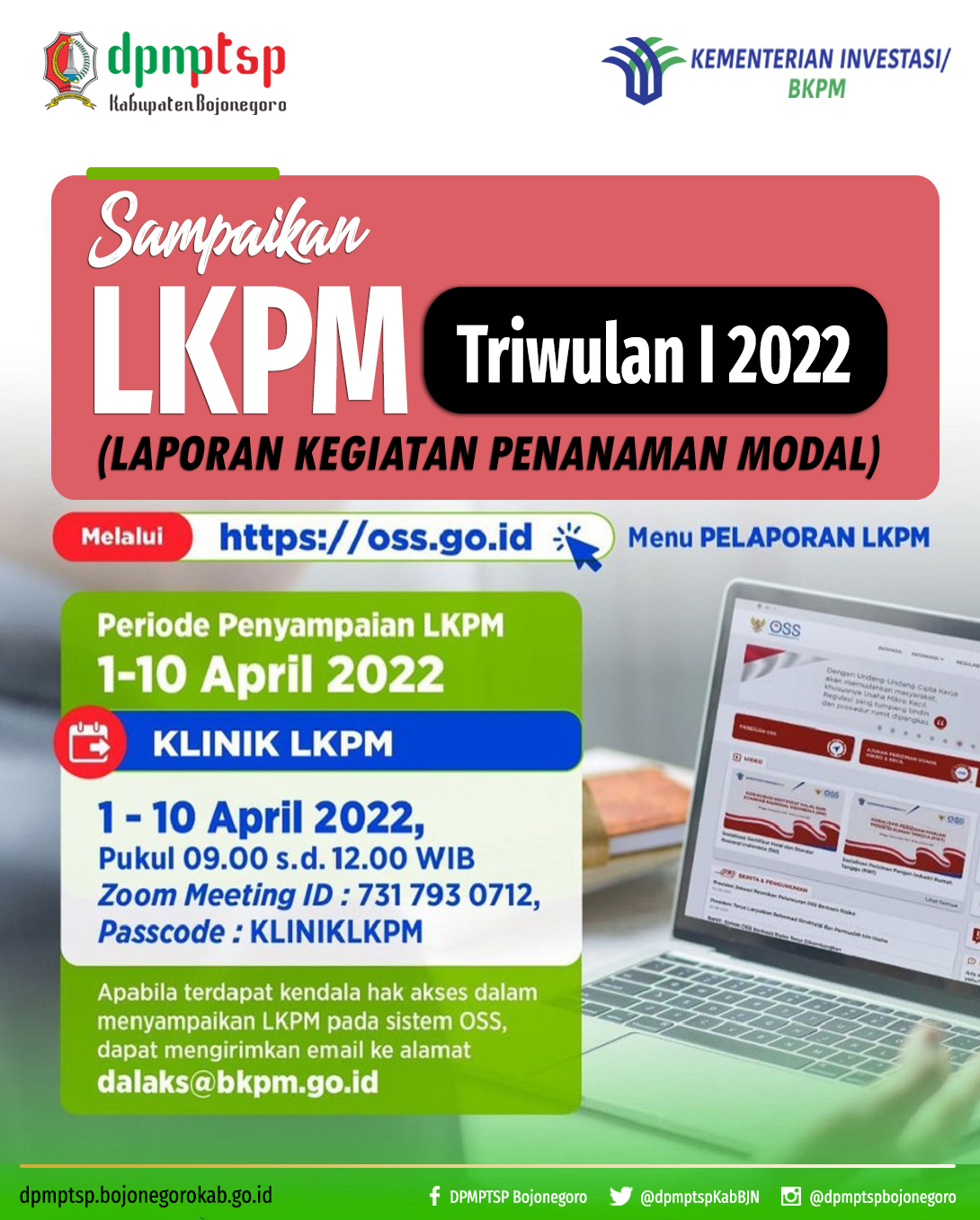 SEGERA LAPORKAN LKPM TRIWULAN I TAHUN 2022