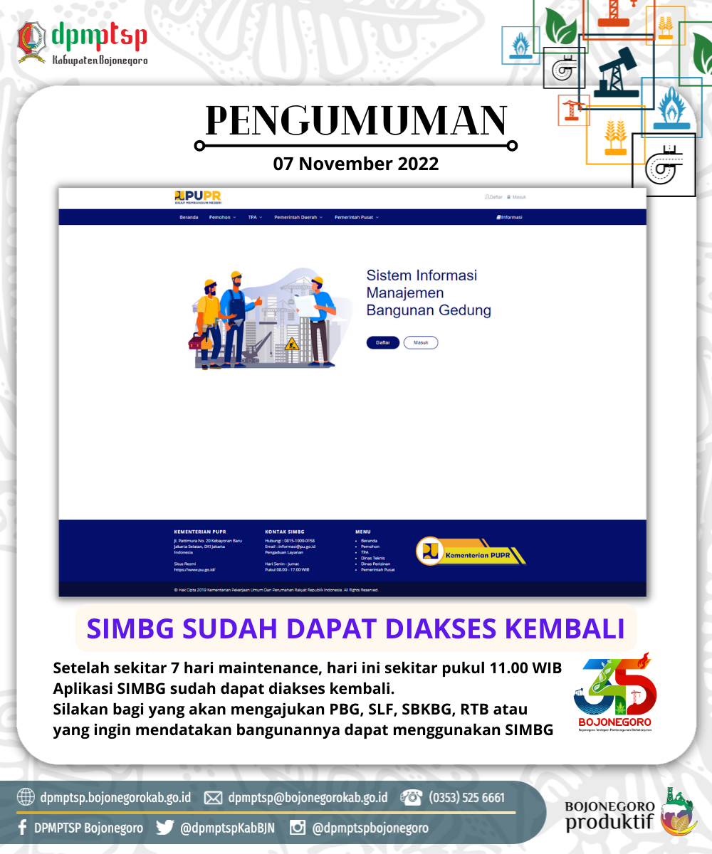 APLIKASI SIMBG SUDAH DAPAT DIAKSES KEMBALI