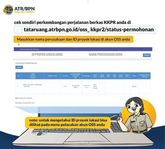CEK PERKEMBANGAN BERKAS PERMOHONAN KKPR