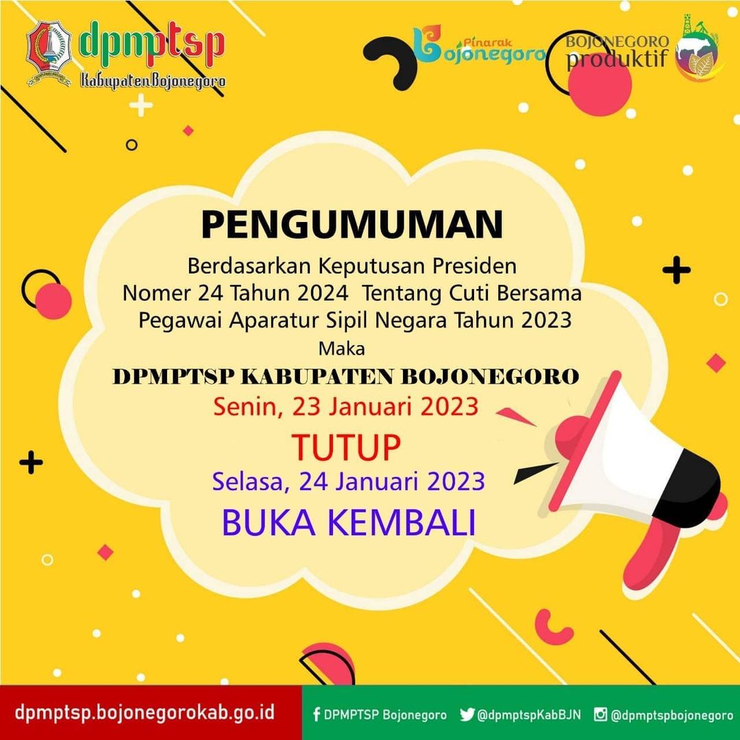 PENGUMUMAN CUTI BERSAMA 23 JANUARI 2023