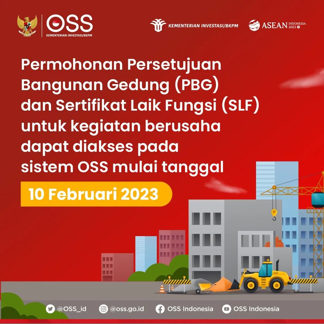 PBG DAN SLF DAPAT DIAKSES PADA APLIKASI OSS-RBA