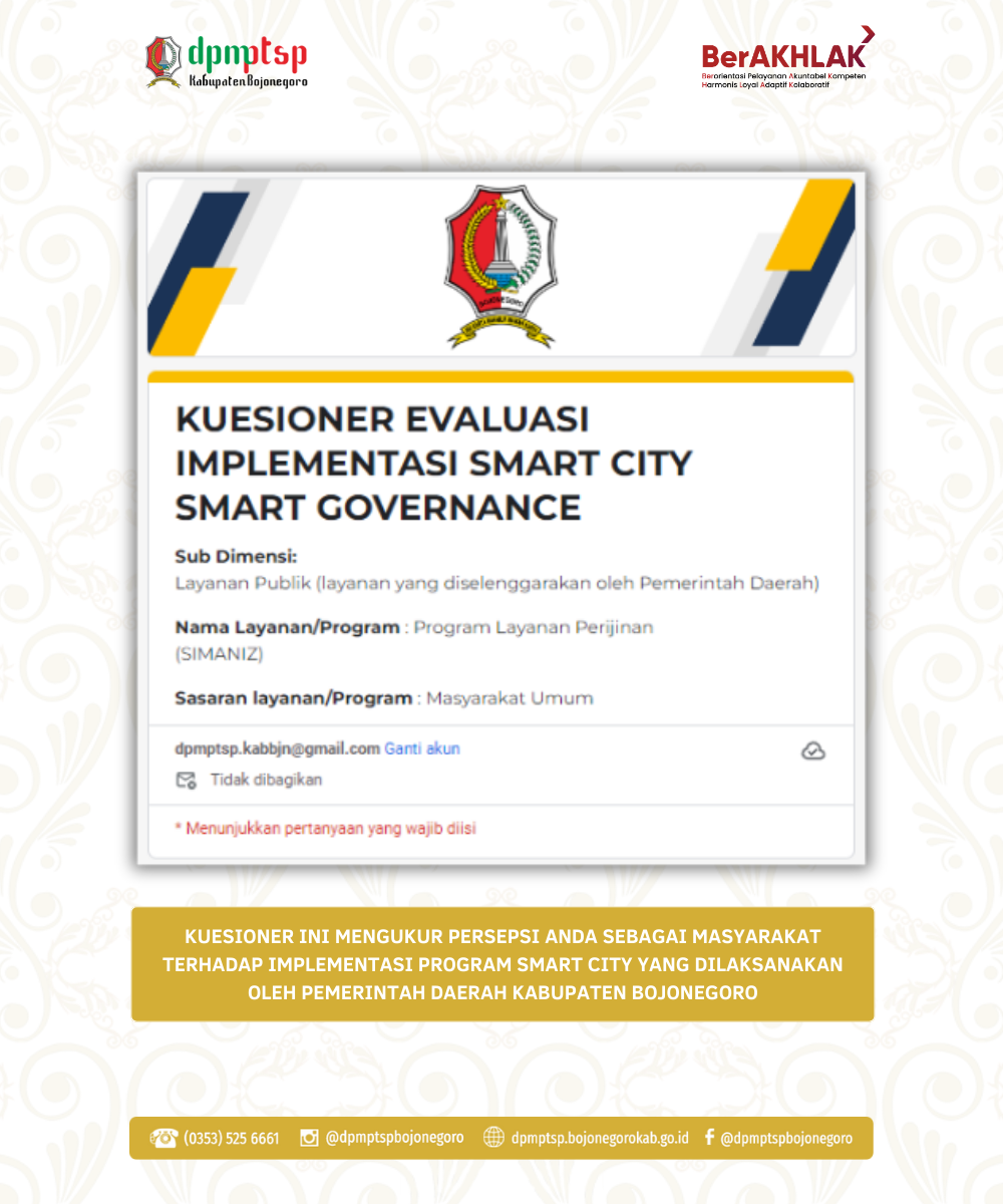 KUESIONER EVALUASI IMPLEMENTASI SMART CITY SMART GOVERNANCE