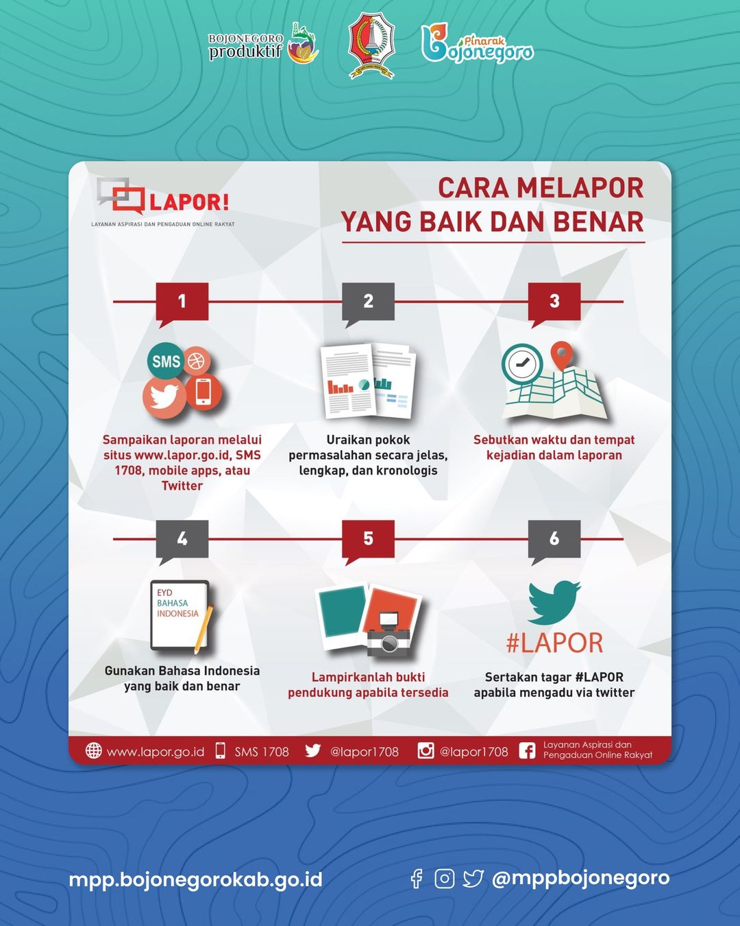 SEGALA BENTUK KETIDAKPUASAN TERHADAP LAYANAN DI DPMPTSP DAN MPP BOJONEGORO DAPAT DILAPORKAN DI LAPOR