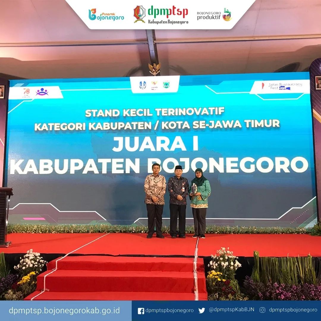 SELAMAT!, KABUPATEN BOJONEGORO DIANUGERAHI JUARA I KATEGORI STAND KECIL TERINOVATIF