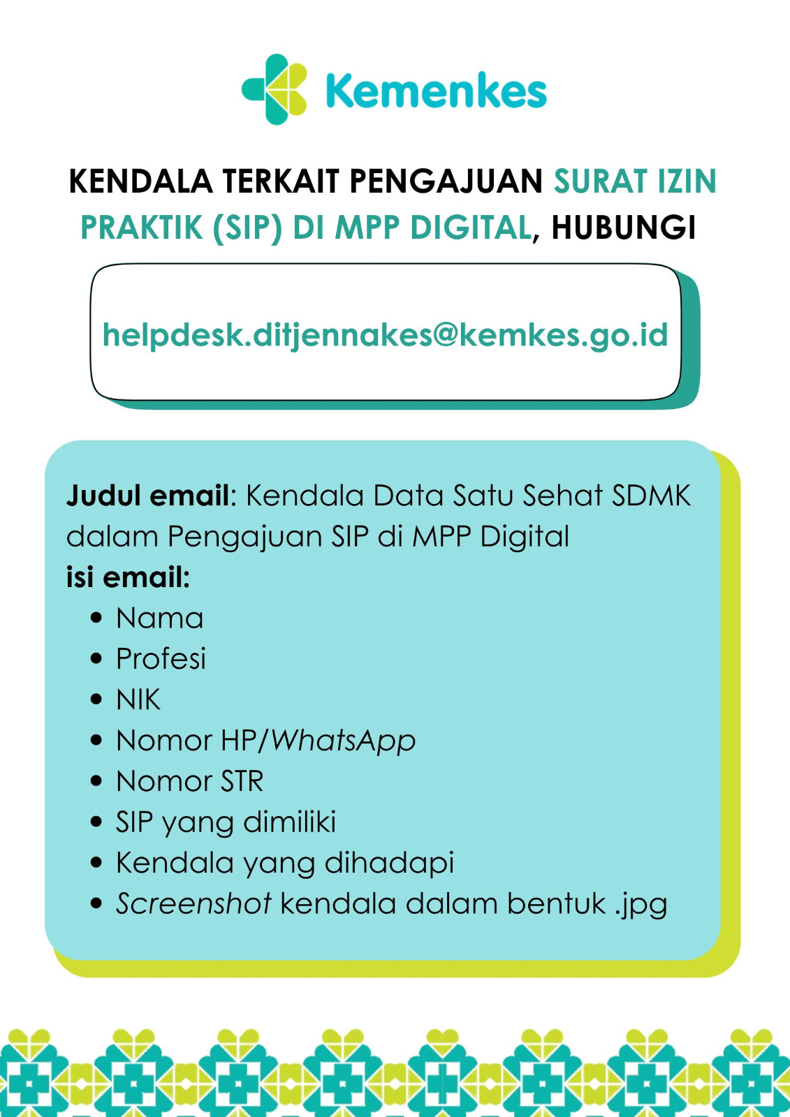 LAPOR KENDALA PENGAJUAN SIP DI MPP DIGITAL