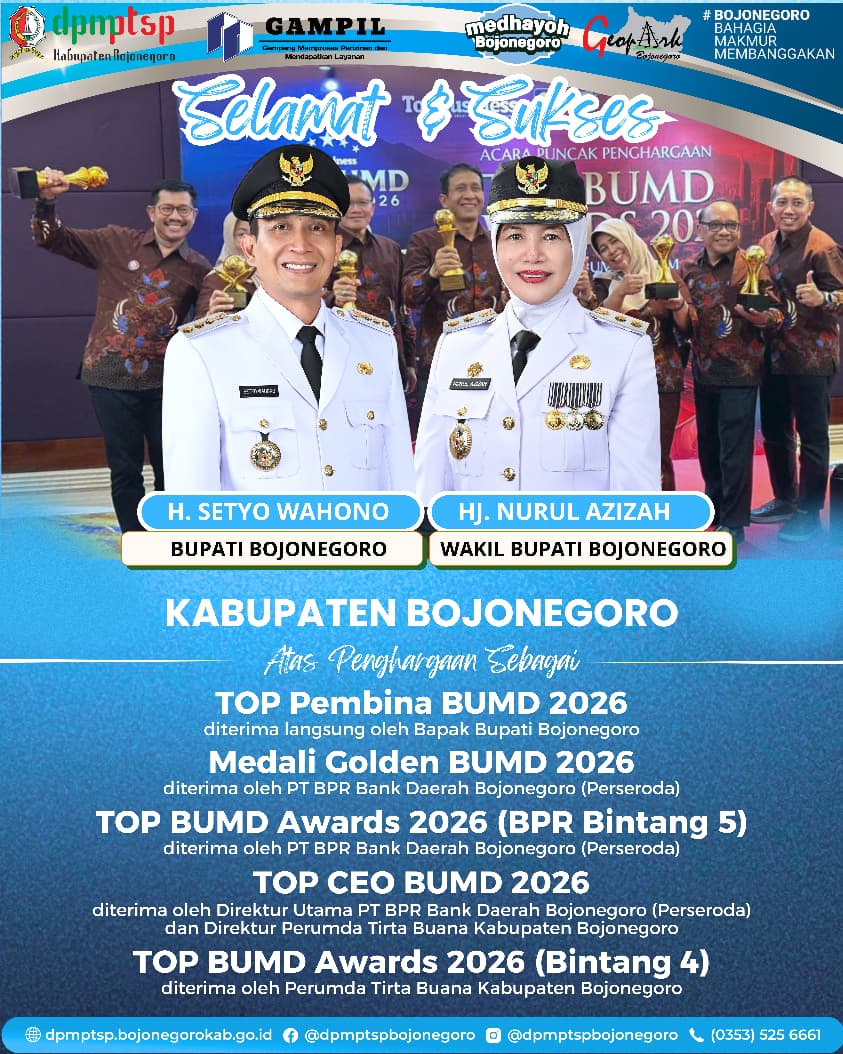 Penghargaan Yang Diraih Oleh Bapak Bupati Dan Ibu Wakil Bupati Bojonegoro