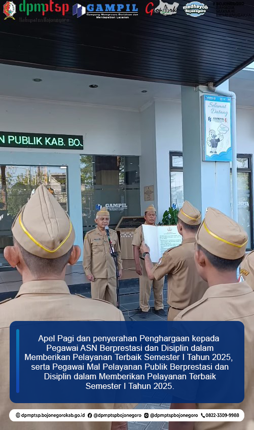 Apel Pagi dan penyerahan Penghargaan Kepada ASN dan Pegawai MPP Berprestasi Semester 1 Tahun