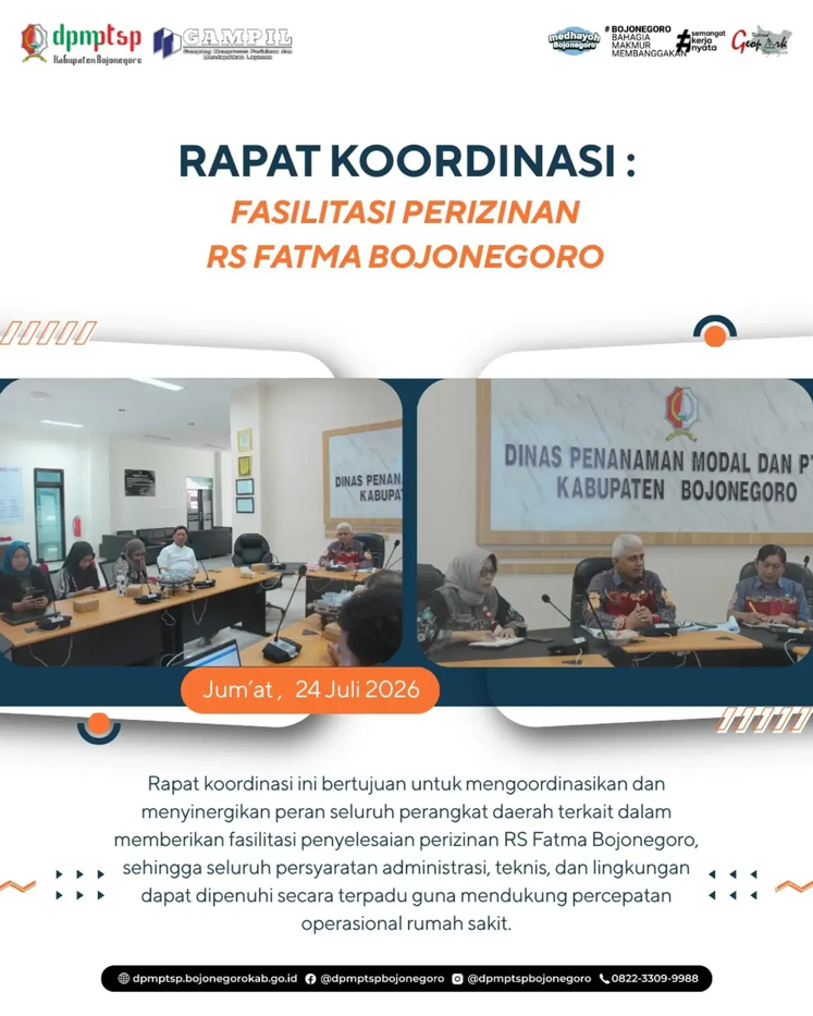 RAPAT KOORDINASI FASILITASI PERIZINAN RS FATMA BOJONEGORO