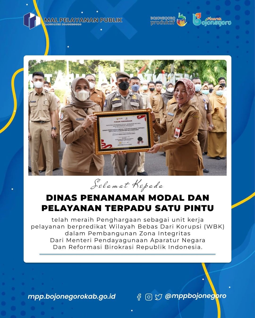 DPMPTSP BOJONEGORO RAIH PREDIKAT ZI-WBK