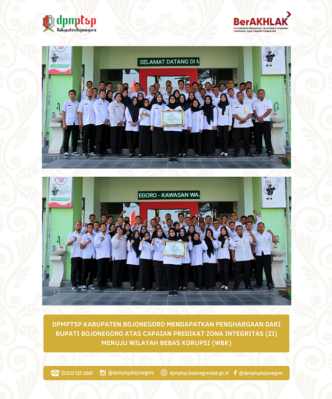 PENGHARGAAN DARI BUPATI BOJONEGORO TERKAIT ZI WBK